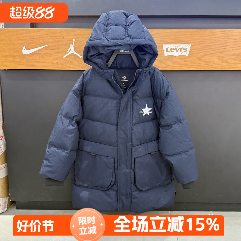 CONVERSE匡威25年冬宽松百搭儿童时尚保暖中长款羽绒服CV2542036