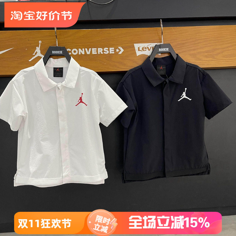 JORDAN童装儿童中大童短袖衬衫男童夏季学院风上衣夏装JD2422055