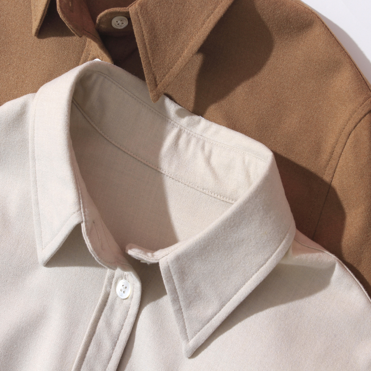 羊绒羊毛磨毛内搭叠穿厚长袖衬衫