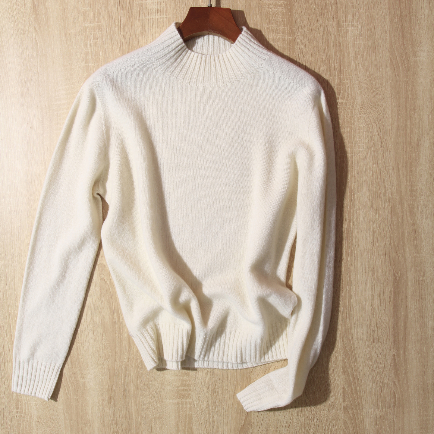 无缝一体半高领针织上衣毛衣秋冬