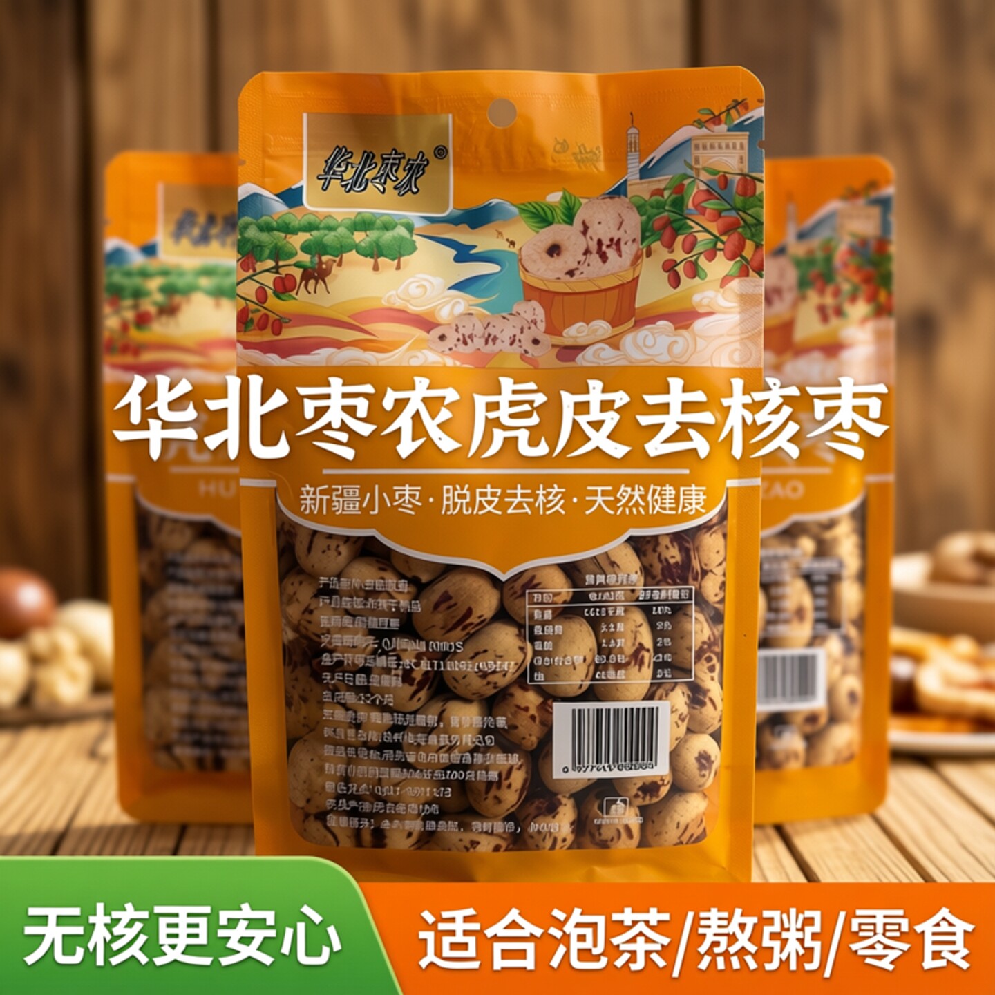 华北枣农虎皮去核枣500g包粽子枣