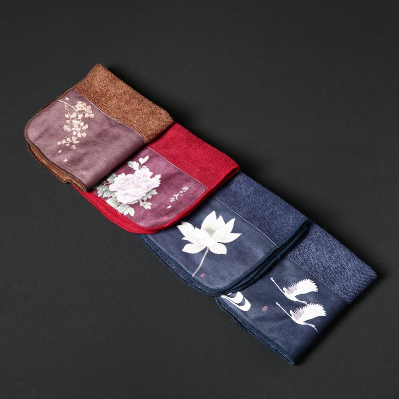 日式加厚茶巾茶布吸水巾禅意家用印花方形茶桌布茶盘功夫茶具配件,餐饮具,茶盘,淘宝优惠券,粉丝福利购,淘宝优惠卷