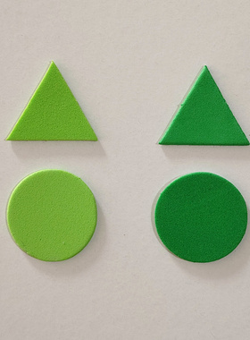 深绿浅绿色3厘米圆形三角形计数片幼儿园小学认知教学具3cm手工