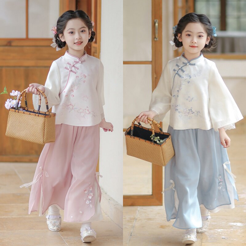 唱花儿的花儿舞蹈服女童大小姐服装汉服两件套城外的小月光演出服