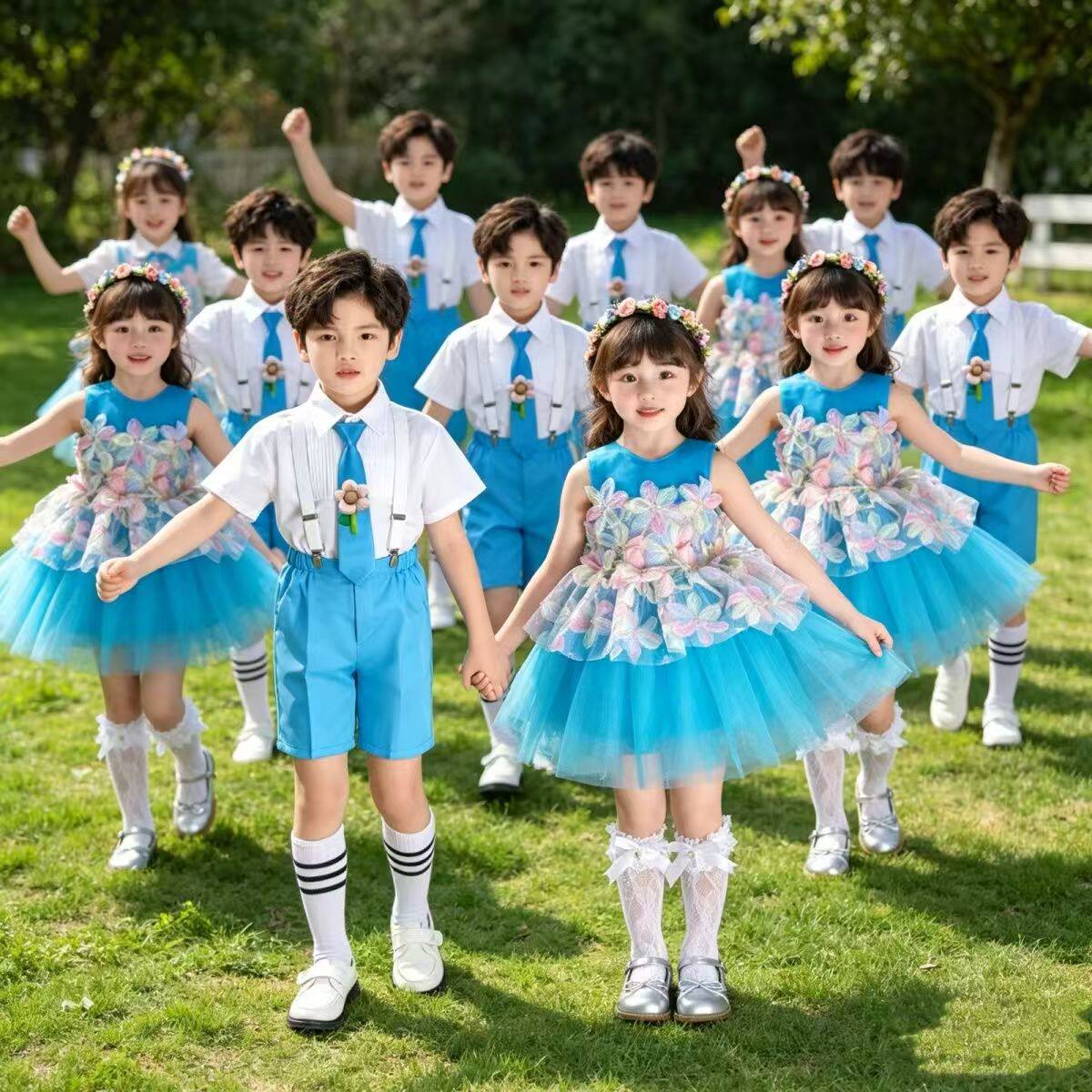 毕业班萱草花合唱男女童礼服蓬蓬裙演出服幼儿冰淇淋的味道舞蹈服