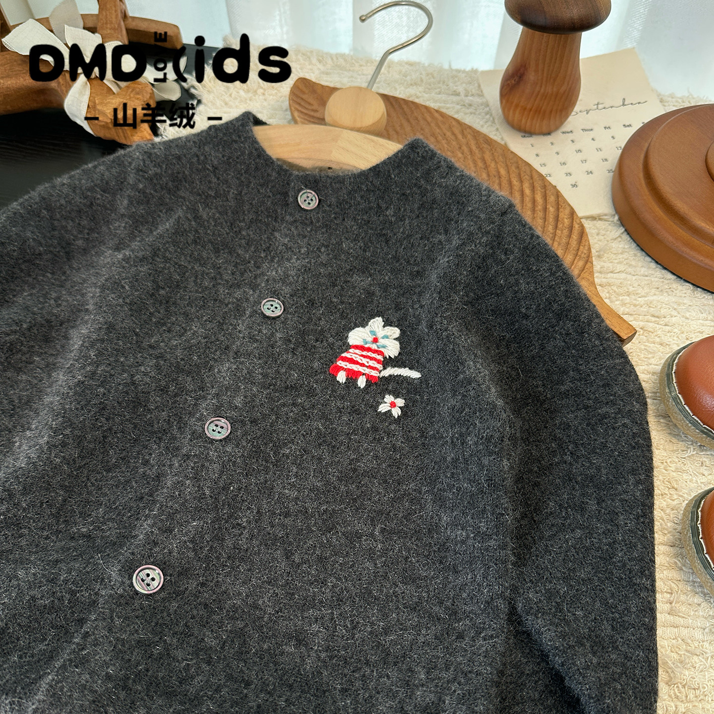 DUMENGDUO女童羊绒衫开衫圆领可爱小猫绣花宝宝山羊绒毛衣厚秋冬,童装/婴儿装/亲子装,毛衣/针织衫,淘宝优惠券,粉丝福利购,淘宝优惠卷