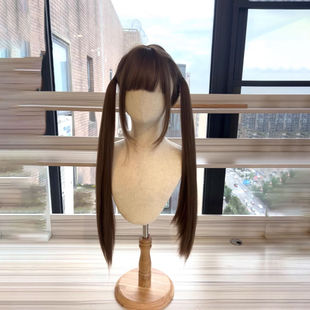 少女学生双马尾假发可爱萝莉全头套JK通用假发公主棕长直发中长款
