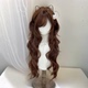 古早假发日系洛丽塔风格 长卷发Lolita甜美日系风巧克力色仿真假发
