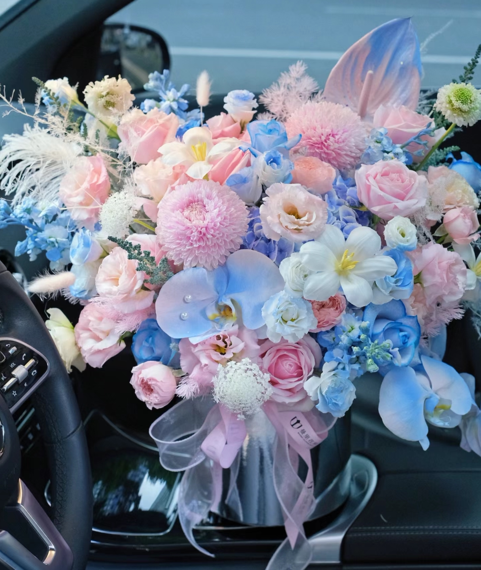 长春鲜花店同城送花向日葵绣球玫瑰郁金香生日抱抱桶花长春市配送