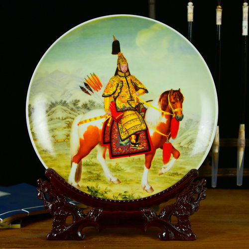 景德镇陶瓷器乾隆狩猎客厅摆盘