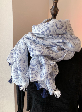 春夏季印花流苏韩版披肩丝巾
