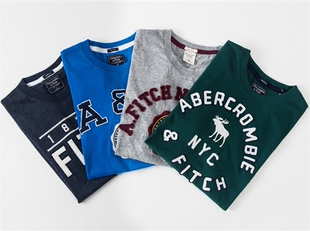 Abercrombie Fitch小鹿圆领棉短袖 美国正品 打底T恤Tee现货