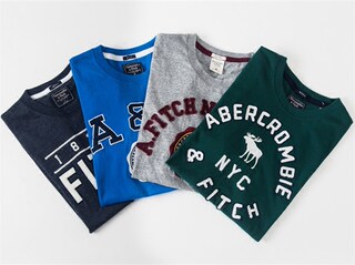 美国正品AF Abercrombie Fitch小鹿圆领棉短袖打底T恤Tee现货