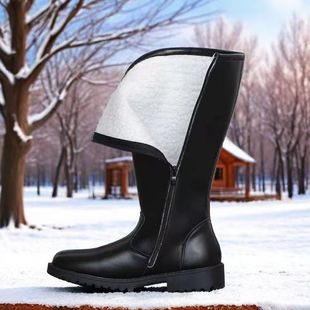 男女皮靴男鞋COSPLAY动漫游戏骑马靴仪仗队长靴马丁靴子加棉高筒