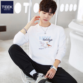 春装 TEEK春季 百搭内穿打底衫 t恤男高中生 潮流帅气上衣 重磅长袖