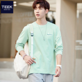 打底小衫 TEEK男长袖 嫩绿色时尚 新款 内搭潮流上衣服 t恤2026春季