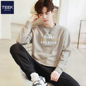 春装 复古韩版 潮牌卫衣男 T恤春季 衣服 重磅纯棉青少年长袖 TEEK新款
