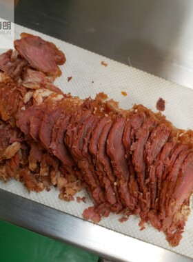 切牛肉机酱牛肉切片机双传送带切熟肉机切牛肉片机现场试机视频
