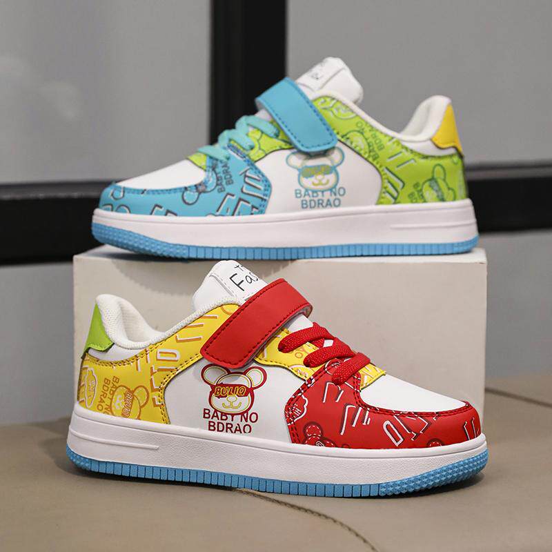 儿童鸳鸯款板鞋个性休闲鞋男童鞋皮面防水潮鞋男孩炫酷时尚运动鞋