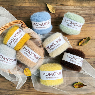 奶芙绒线手工编织毛线钩针轻长绒线围巾帽子包包线星星披肩皮草线