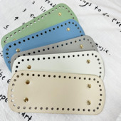 pu皮长方形包底手工diy钩针包包手袋编织棉麻毛线布条线定形配件