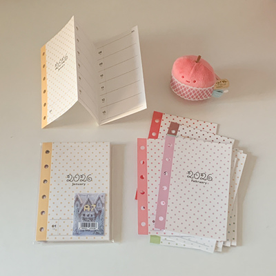 （2件包邮）栗栗斯 2026月份月计划三折页M5A7A6per 活页替芯手帐