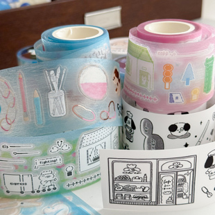 现货 栗栗斯 小狗面包店一起去画画像素小世界装饰贴基础手帐素材