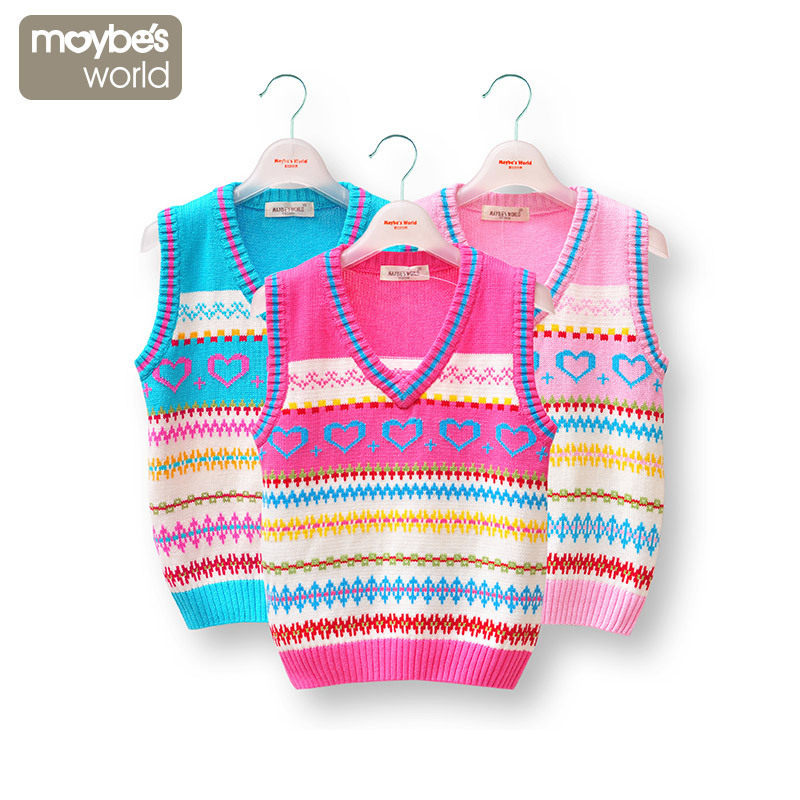 女童毛线背心 儿童宝宝毛衣毛背心套头马甲针织衫春秋装冬装童装