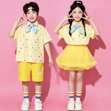 儿童演出服小学生啦啦队合唱舞蹈表演服装幼儿园园服毕业照班服