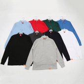 休闲polo衫 长袖 打底衫 外贸珠地棉男士 春秋季 宽松透气翻领T恤上衣