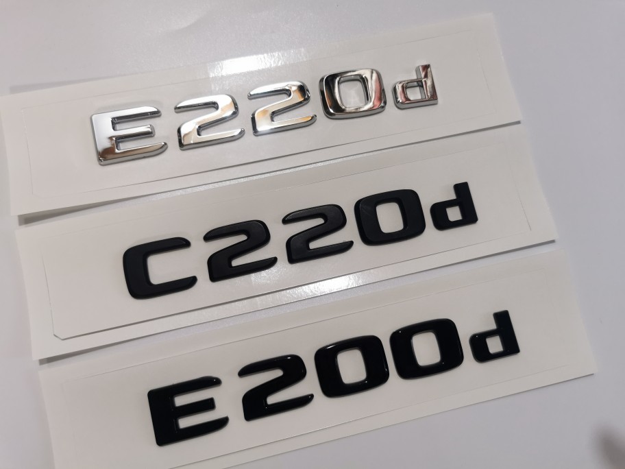 适用于17-23款奔驰E220d c220d E200d尾箱车贴 黑色字标改装贴标