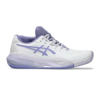 海外代购Asics/亚瑟士女士网球鞋抓地力缓震白紫配色网眼内衬
