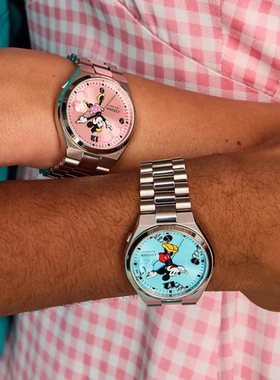 Citizen西铁城迪士尼米老鼠联名蓝色米奇粉色米妮自动机械手表