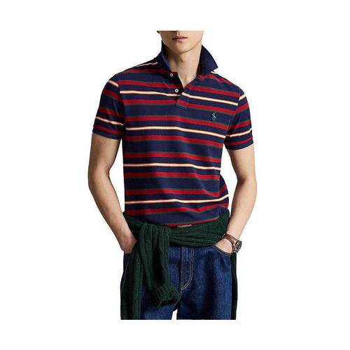 海外代购RALPH LAUREN男士T恤透气网眼短袖翻领经典版型条纹设计