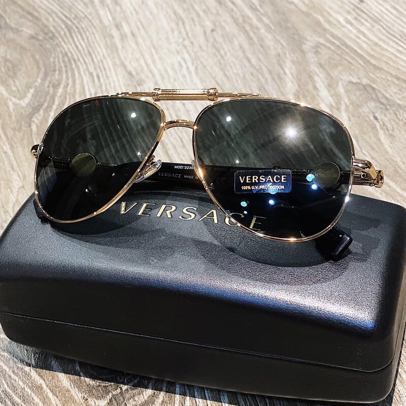 代购范思哲VERSACE VE2236 1002Z3 59 男女金边镜墨镜偏光灰色太