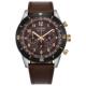 代购 Citizen西铁城男士 腕表计时夜光日期测速皮带金属防水棕色