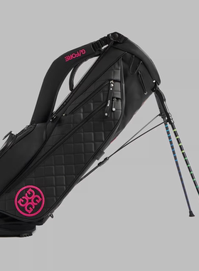 G/FORE DAYTONA PLUS黑色绗缝玫红logo刺绣女士高尔夫球包支架包