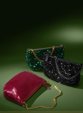 代购The Wizard of Oz x Fossil化石斜挎包绿野仙踪联名黑色亮片