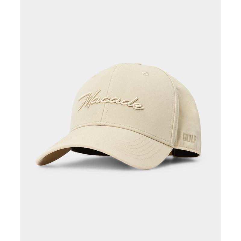 代购MACADE棒球帽女士透气吸汗防晒舒适米色棉质混纺可调节扣