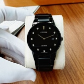 代购 Citizen西铁城男表Axiom镶钻黑色40mm表盘光动能手表男AU106