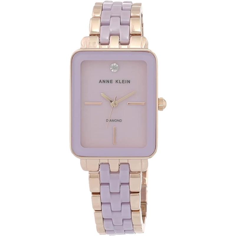 ANNE KLEIN/安妮克莱因紫色陶瓷表带石英腕表轻薄精致女表