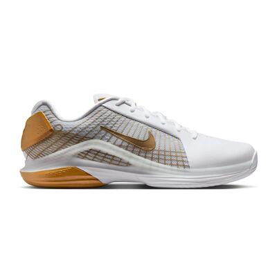 海外代购Nike/耐克男士网球鞋全场地适用抓地防滑白金色网眼拼接