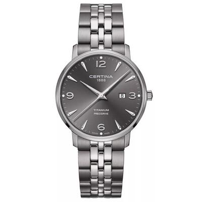 代购Certina/雪铁纳瑞士石英女士钛金属腕表mm防水米经典商务手