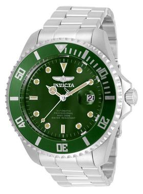 代购代购Invicta男士腕表夜光日期自动计时钢带防水金属绿色运动