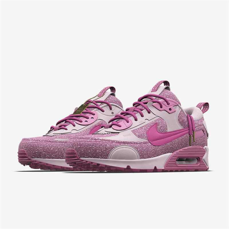 代购Nike Air Max 90 Futura耐克复古老爹鞋粉色可定制女子运动