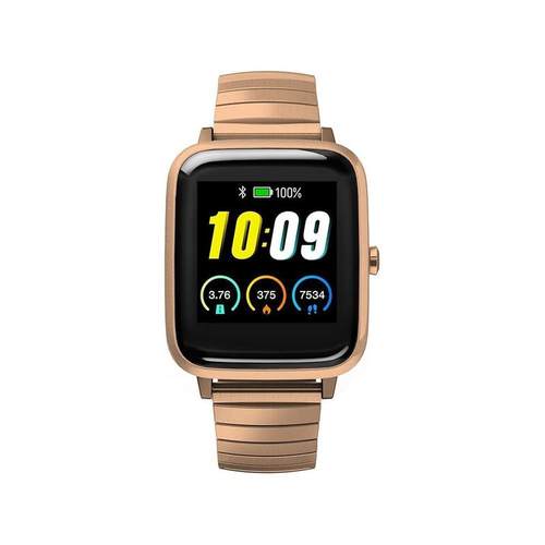 代购Timex天美时女士腕表心率血氧计步提醒金属玫瑰金钢带方形