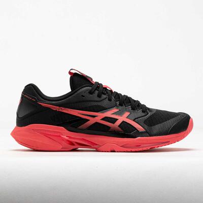 海外代购Asics/亚瑟士女士网球鞋缓震回弹防滑耐磨黑红配色