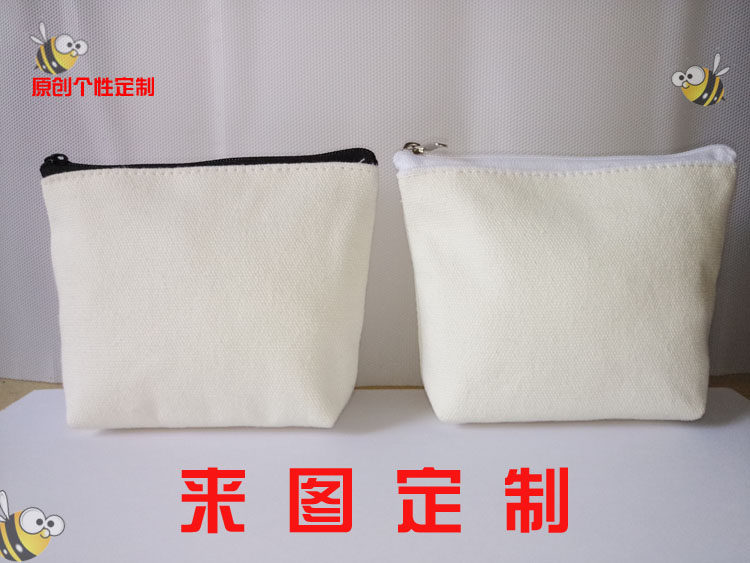 图案定制新品零钱包硬币包小清新迷你收纳袋简约可爱钥匙包帆布包