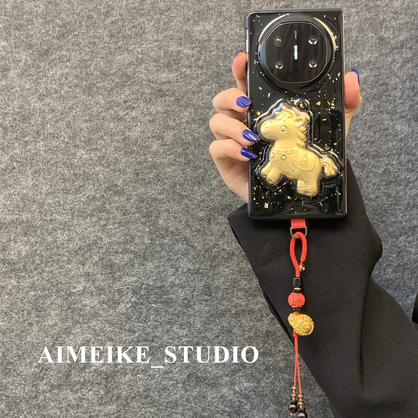 适用于华为手机壳折叠屏滴胶金箔