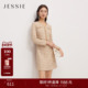 连衣裙女25年冬季 新款 收腰显瘦长袖 JESSIE小香风V领修身 短款 A字裙